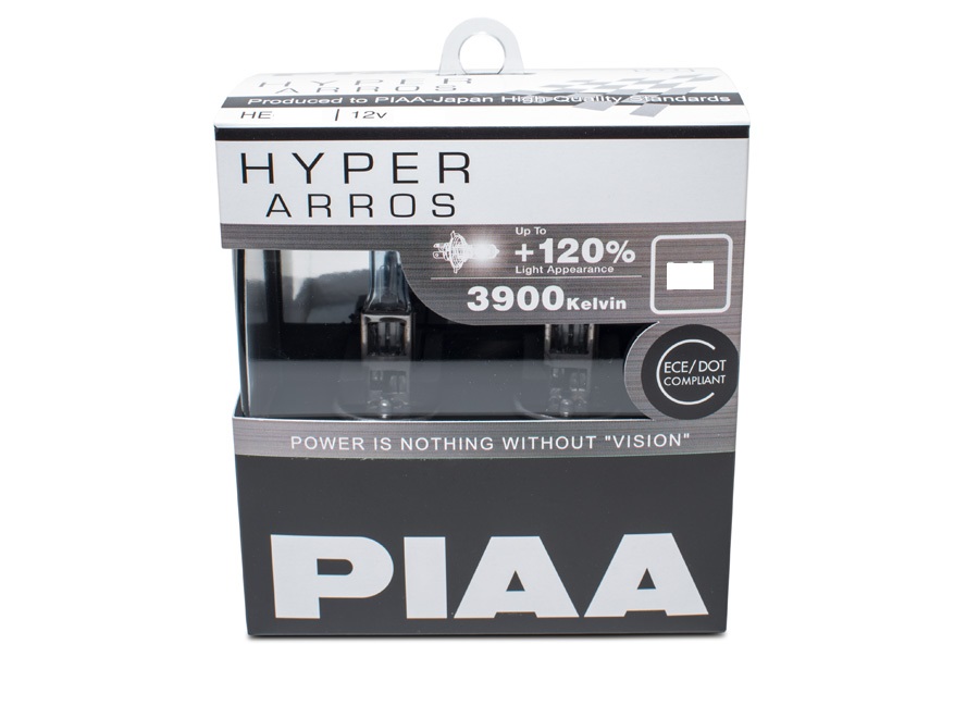 PIAA HYPER Arros 3900K Brilliant White Light / Bulbs H3 55 equal to 110W 12V HE901